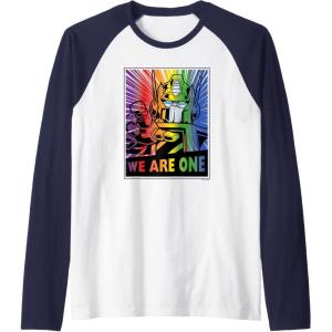 imageTransformers Pride Rainbow Optimus Prime We are One Raglan Baseball TeeNavy BlueWhite