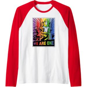 imageTransformers Pride Rainbow Optimus Prime We are One Raglan Baseball TeeRedWhite