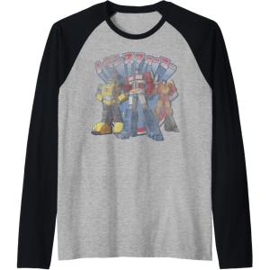imageTransformers Retro Distressed Kanji Autobots Group Poster Raglan Baseball TeeBlackAthletic Heather