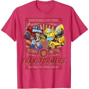imageTransformers Rock N Roll Out Tour Heavy Metal Poster TShirtRed Heather