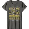 imageTransformers Christmas Bumblebee Ugly Sweater TShirtAsphalt Grey