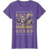 imageTransformers Christmas Bumblebee Ugly Sweater TShirtPurple Heather
