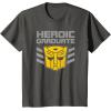 imageTransformers Optimus Prime Graduation TShirt  UnisexAdults amp Kids  Black  Short Sleeve  Classic Fit  Cotton amp Polyester  SmallAsphalt Grey