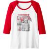 imageTransformers Optimus Prime Vintage Comic Book Style Panels Raglan Baseball TeeRedWhite