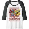 imageTransformers Rock N Roll Out Tour Heavy Metal Poster Raglan Baseball TeeDark Heather GreyWhite