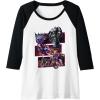 imageTransformers War for Cybertron Decepticon Panels Raglan Baseball TeeBlackWhite