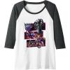 imageTransformers War for Cybertron Decepticon Panels Raglan Baseball TeeDark Heather GreyWhite