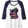 imageTransformers War for Cybertron Decepticon Panels Raglan Baseball TeeNavy BlueWhite