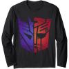 imageTransformers Decepticon Autobot Distressed Split Logo Long Sleeve TShirtBlack