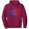 imageTransformers Decepticon Autobot Distressed Split Logo Pullover HoodieBurgundy