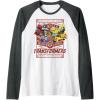 imageTransformers Rock N Roll Out Tour Heavy Metal Poster Raglan Baseball TeeDark Heather GreyWhite