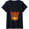 imageWomens Transformers Halloween Decepticon Glow Carving VNeck TShirtBlack