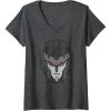 imageWomens Transformers Starscream Big Face VNeck TShirtDark Heather Grey