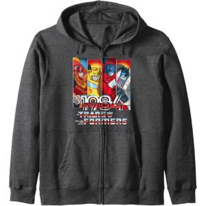 imageTransformers 1984 Vintage Autobots Panels Zip HoodieDark Heather Grey