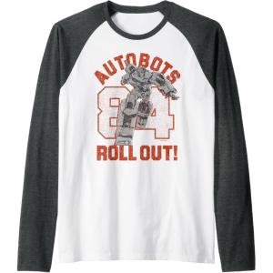 imageTransformers Autobots Roll Out 84 Vintage Collegiate Raglan Baseball TeeDark Heather GreyWhite