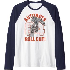 imageTransformers Autobots Roll Out 84 Vintage Collegiate Raglan Baseball TeeNavy BlueWhite