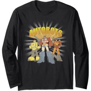 imageTransformers Autobots Trio Retro Cartoon Group Shot Long Sleeve TShirtBlack