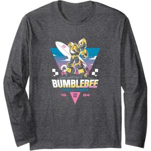 imageTransformers Bumblebee Chill Vibes Portrait Long Sleeve TShirtDark Heather Grey