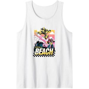 imageTransformers Bumblebee Surfing Lifes A Beach Portrait Tank TopWhite