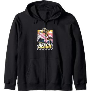 imageTransformers Bumblebee Surfing Lifes A Beach Portrait Zip HoodieBlack