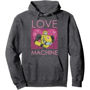 imageTransformers Bumblebee Valentines Day Love Machine Pullover HoodieDark Heather Grey