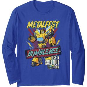 imageTransformers Bumblebee Vintage Metalfest Rock N Roll Tour Long Sleeve TShirtRoyal Blue