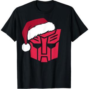 imageTransformers Christmas Autobots Santa Hat Logo TShirtBlack