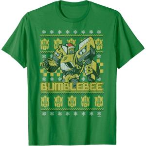 imageTransformers Christmas Bumblebee Ugly Sweater TShirtKelly Green