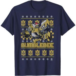 imageTransformers Christmas Bumblebee Ugly Sweater TShirtNavy Blue