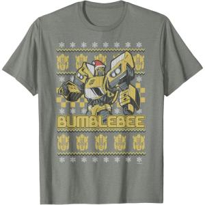 imageTransformers Christmas Bumblebee Ugly Sweater TShirtOlive Heather
