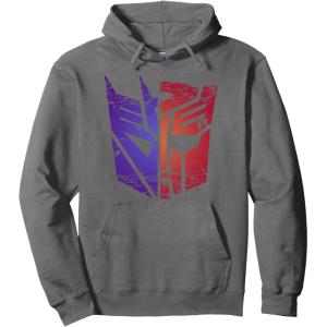 imageTransformers Decepticon Autobot Distressed Split Logo Pullover HoodieAsphalt Grey