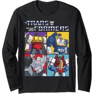 imageTransformers Decepticon Retro Vintage Color Box Panels Long Sleeve TShirtBlack
