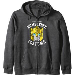imageTransformers Halloween This Is My Bumblebee Costume Zip HoodieDark Heather Grey