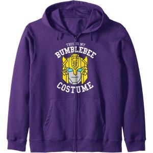 imageTransformers Halloween This Is My Bumblebee Costume Zip HoodiePurple