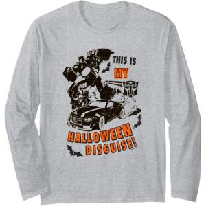 imageTransformers Halloween This Is My Halloween Disguise Long Sleeve TShirtHeather Grey