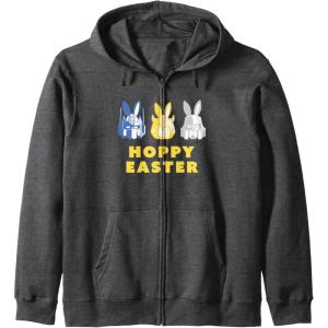 imageTransformers Hoppy Easter Group Bunny Line Up Zip HoodieDark Heather Grey
