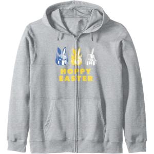 imageTransformers Hoppy Easter Group Bunny Line Up Zip HoodieHeather Grey