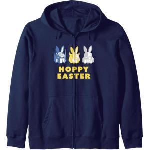 imageTransformers Hoppy Easter Group Bunny Line Up Zip HoodieNavy Blue