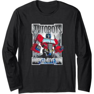 imageTransformers Optimus Prime Autobots Never Give Up Long Sleeve TShirtBlack