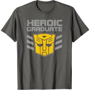 imageTransformers Optimus Prime Graduation TShirt  UnisexAdults amp Kids  Black  Short Sleeve  Classic Fit  Cotton amp Polyester  SmallAsphalt Grey
