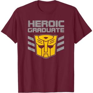 imageTransformers Optimus Prime Graduation TShirt  UnisexAdults amp Kids  Black  Short Sleeve  Classic Fit  Cotton amp Polyester  SmallBurgundy