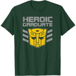 imageTransformers Optimus Prime Graduation TShirt  UnisexAdults amp Kids  Black  Short Sleeve  Classic Fit  Cotton amp Polyester  SmallDark Green