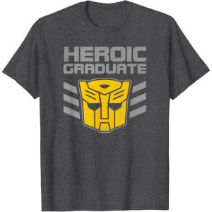 imageTransformers Optimus Prime Graduation TShirt  UnisexAdults amp Kids  Black  Short Sleeve  Classic Fit  Cotton amp Polyester  SmallDark Heather Grey