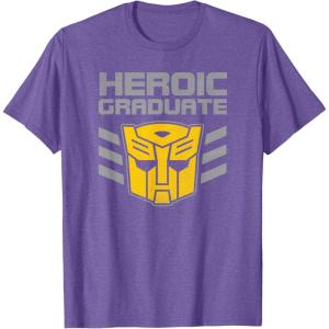 imageTransformers Optimus Prime Graduation TShirt  UnisexAdults amp Kids  Black  Short Sleeve  Classic Fit  Cotton amp Polyester  SmallPurple Heather