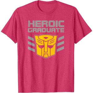 imageTransformers Optimus Prime Graduation TShirt  UnisexAdults amp Kids  Black  Short Sleeve  Classic Fit  Cotton amp Polyester  SmallRed Heather