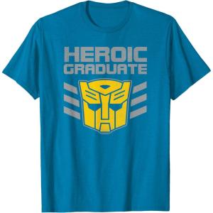 imageTransformers Optimus Prime Graduation TShirt  UnisexAdults amp Kids  Black  Short Sleeve  Classic Fit  Cotton amp Polyester  SmallSapphire Blue