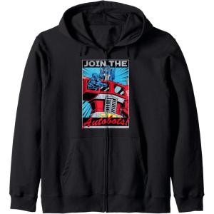 imageTransformers Optimus Prime Join The Autobots Retro Poster Zip HoodieBlack