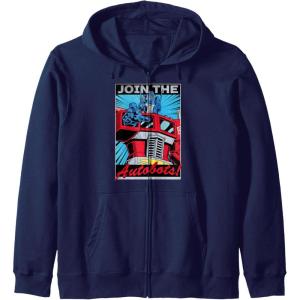 imageTransformers Optimus Prime Join The Autobots Retro Poster Zip HoodieNavy Blue