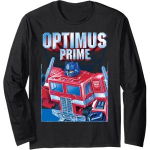 imageTransformers Optimus Prime Portrait Long Sleeve TShirtBlack