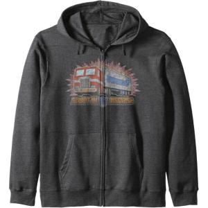 imageTransformers Optimus Prime Robot In Disguise Zip HoodieDark Heather Grey